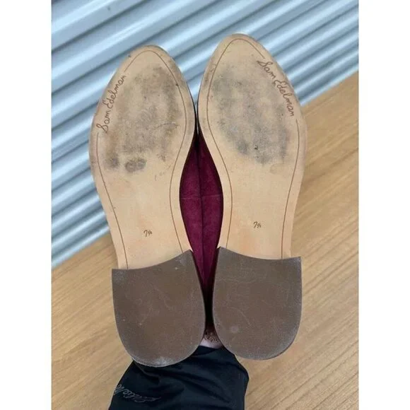 Sam Edelman Lewellyn Studded Red Wine Mule Shoes - Picture 5 of 5